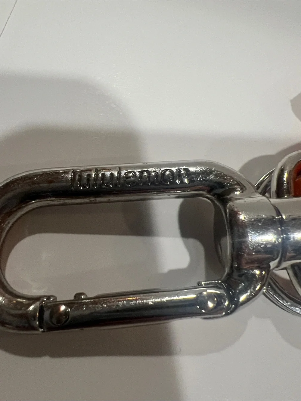 lululemon athletica Coral Orange Wrist Lanyard with Metal Clip